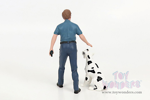 American Diorama Figurine - Firefighters | Fire Dog Training (1/24 scale, Light Blue/Blue) 76420
