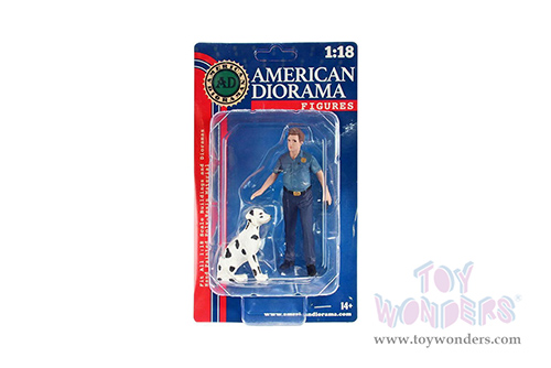 American Diorama Figurine - Firefighters | Fire Dog Training (1/18 scale, Light Blue/Blue) 76320