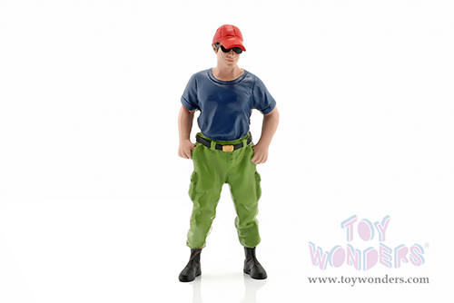 American Diorama Figurine - Firefighters | Off Duty (1/18 scale, Blue/Green) 76321