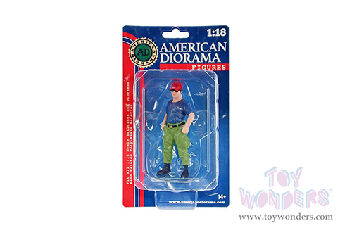 American Diorama Figurine - Firefighters | Off Duty (1/18 scale, Blue/Green) 76321