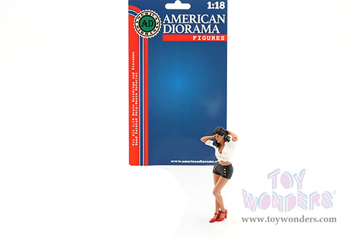 American Diorama Figurine - Pin-Up Girls | Jean (1/18 scale, White/Black) 76341