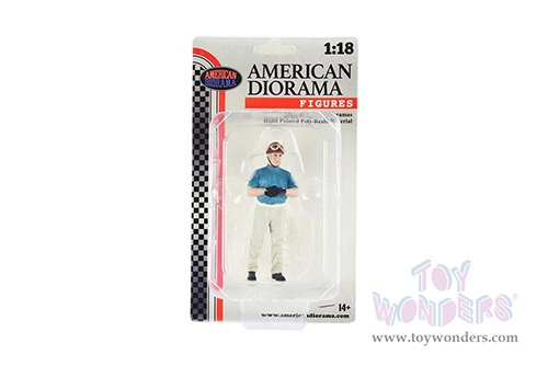 American Diorama Figurine - Racing Legends | The 50s Driver A (1/18 scale, Blue/Beige) 76347