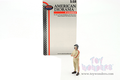 American Diorama Figurine - Racing Legends | The 60s Driver A (1/18 scale, Beige) 76349