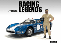 Show product details for American Diorama Figurine - Racing Legends | The 60s Driver B (1/18 scale, Beige) 76350