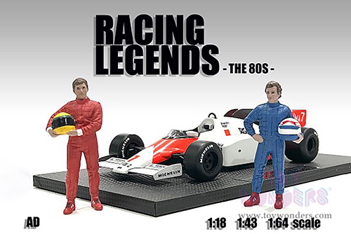 American Diorama Figurine - Racing Legends | The 80s Driver B (1/18 scale, Blue) 76354