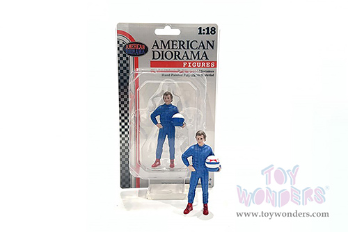 American Diorama Figurine - Racing Legends | The 80s Driver B (1/18 scale, Blue) 76354