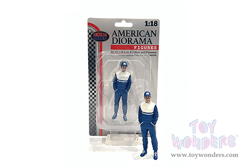 American Diorama Figurine - Racing Legends | The 90s Driver A (1/18 scale, Blue/White) 76355