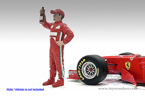 American Diorama Figurine - Racing Legends | The 2000s Driver B (1/18 scale, Red) 76358