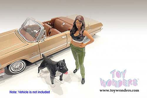 American Diorama Figurine - Lowriderz Figure IV (1/24 scale, Black/Green) 76376