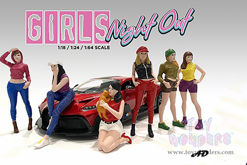 American Diorama Figurine - Girls Night Out - Paris (1/24 scale, Black/Red) 76401