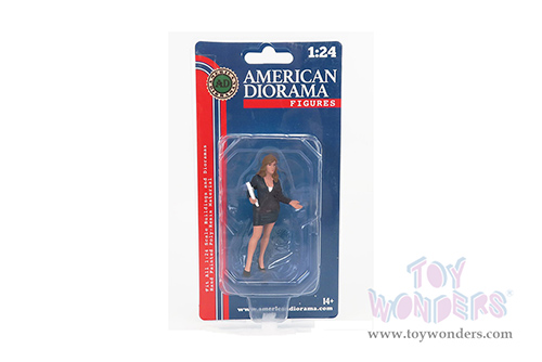 American Diorama Figurine - The Dealership - Female Salesperson (1/24  scale, Black) 76410