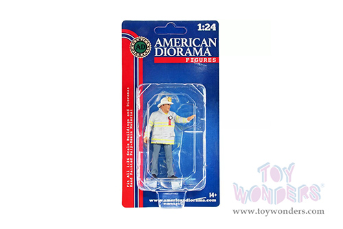 American Diorama Figurine - Firefighters | Fire Captain (1/24 scale, Light Gray/Blue) 76418