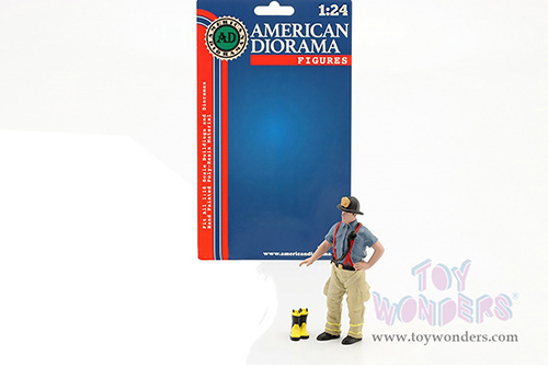 American Diorama Figurine - Firefighters | Getting Ready (1/24 scale, Gray/Beige) 76419