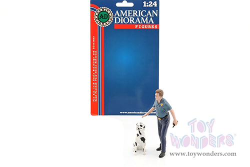 American Diorama Figurine - Firefighters | Fire Dog Training (1/24 scale, Light Blue/Blue) 76420