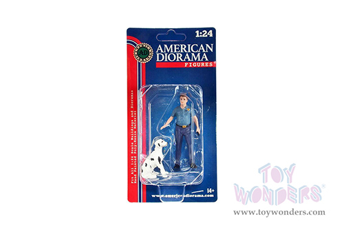 American Diorama Figurine - Firefighters | Fire Dog Training (1/24 scale, Light Blue/Blue) 76420