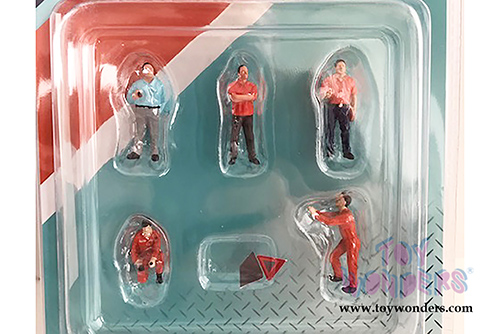 American Diorama/Mijo Exclusives - Team Transporter Crew (6 pc. set, 1/64 scale diecast metal, Asstd.) 76463MJ