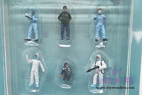 American Diorama/Mijo Exclusives - Hazmat Crew (6 pc. set, 1/64 scale diecast metal, Asstd.) 76466MJ