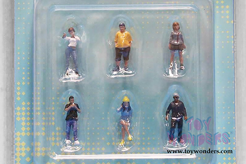 American Diorama/Mijo Exclusives - Car Meet I Figure Set (6 pc. set, 1/64 scale diecast metal, Asstd.) 76469MJ
