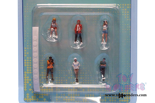 American Diorama/Mijo Exclusives - Car Meet II Figure Set (6 pc. set, 1/64 scale diecast metal, Asstd.) 76471MJ