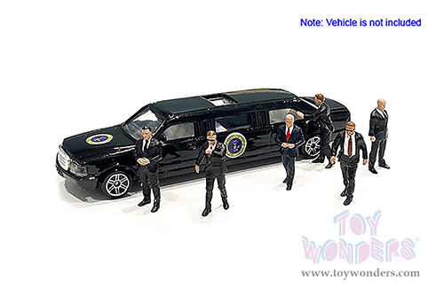 American Diorama/Mijo Exclusives - Secret Service Figurine Set (6 pc. set, 1/64 scale diecast metal, Asstd.) 76479MJ