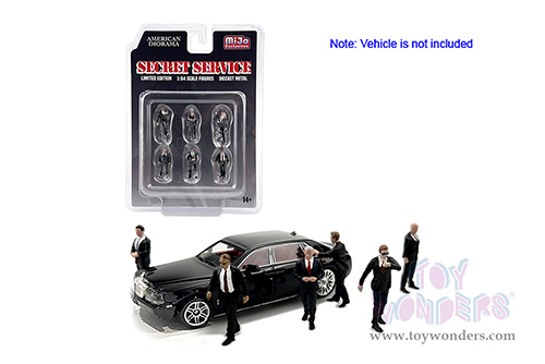 American Diorama/Mijo Exclusives - Secret Service Figurine Set (6 pc. set, 1/64 scale diecast metal, Asstd.) 76479MJ