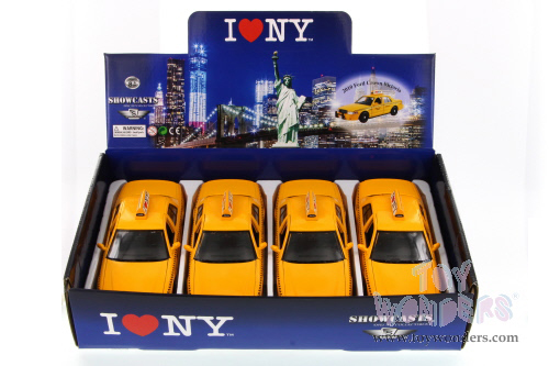 Showcasts Collectibles -  I Love New York Ford Crown Victoria ILNY Taxicab (2010, 1/24 scale diecast model car, Yellow) 76481DILNY