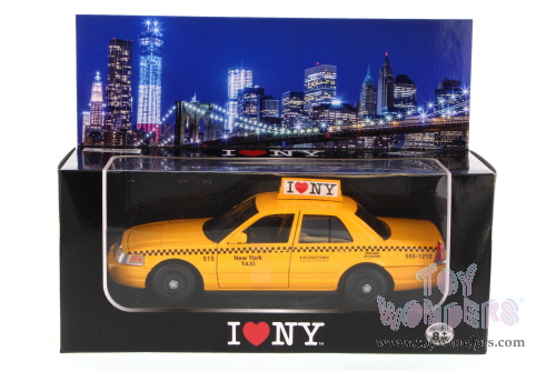 Showcasts Collectibles -  I Love New York Ford Crown Victoria ILNY Taxi Cab (2010, 1/24 scale diecast model car, Yellow) 76481WILNY