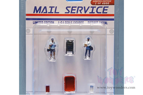 American Diorama/Mijo Exclusives - Mail Service Figure Set (6 pc. set, 1/64 scale diecast metal, Asstd.) 76491MJ