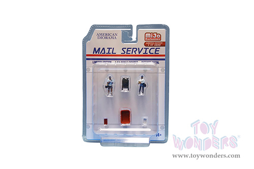 American Diorama/Mijo Exclusives - Mail Service Figure Set (6 pc. set, 1/64 scale diecast metal, Asstd.) 76491MJ