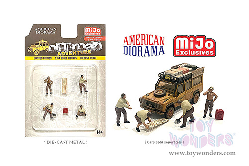 American Diorama/Mijo Exclusives - Off Road Adventure Figure Set (6 pc. set, 1/64 scale diecast metal, Asstd.) 76492MJ