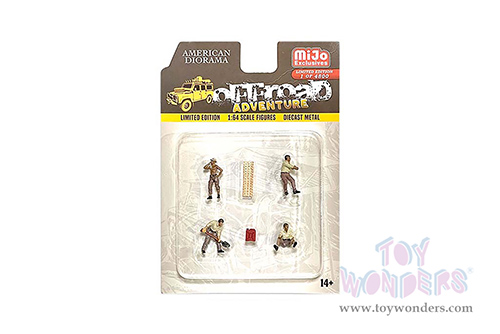 American Diorama/Mijo Exclusives - Off Road Adventure Figure Set (6 pc. set, 1/64 scale diecast metal, Asstd.) 76492MJ