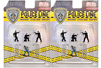 American Diorama/Mijo Exclusives - Police Line Figure Set (6 pc. set, 1/64 scale diecast metal, Asstd.) 76493MJ