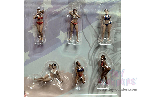 American Diorama/Mijo Exclusives - Patriot Girls Figure Set (6 pc. set, 1/64 scale diecast metal, Asstd.) 76498MJ