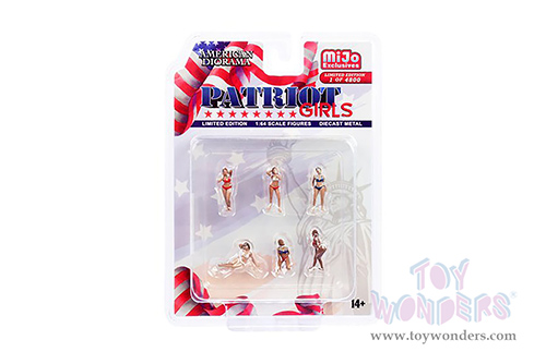American Diorama/Mijo Exclusives - Patriot Girls Figure Set (6 pc. set, 1/64 scale diecast metal, Asstd.) 76498MJ