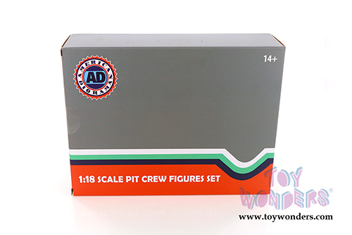 American Diorama Figurines - Formula One F1 Pit Crew Team Red - Set of 7 Figures and accessories (1/18 scale, Black) 76551