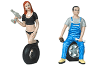 Motorhead Miniatures - Tire Brigade Michele and Derek 2-piece Figurine Set (1/18 scale) 768 