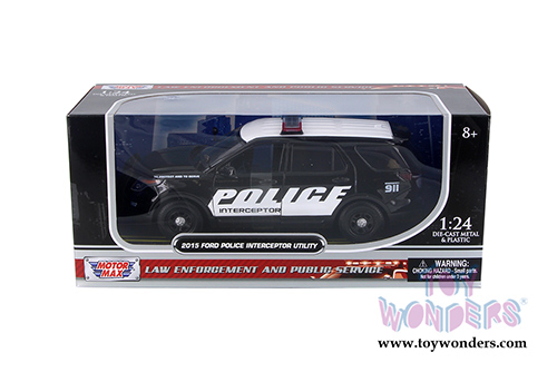 Motormax - Ford Police Interceptor Utility (2015, 1/24 scale diecast model car, Black/White) 76954