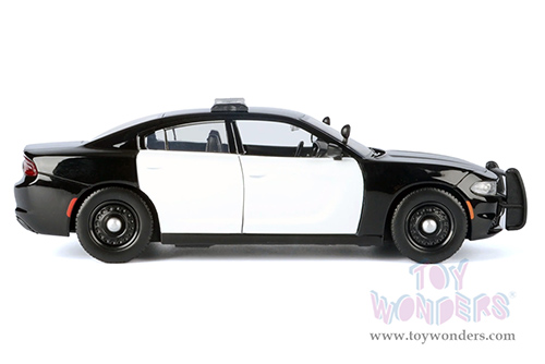 Motormax - Dodge Charger Pursuit Police (2023, 1/24 scale diecast model car, Unmarked Black & White) 76996BK