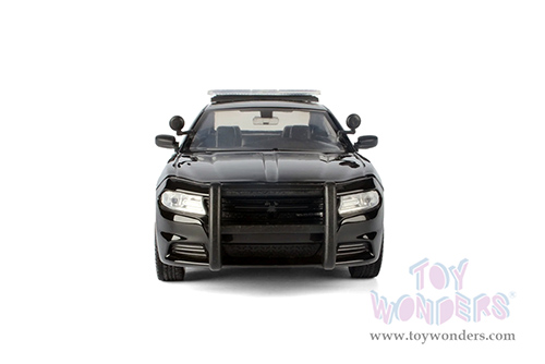 Motormax - Dodge Charger Pursuit Police (2023, 1/24 scale diecast model car, Unmarked Black & White) 76996BK