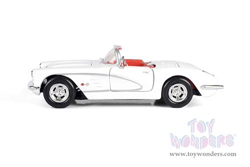 Showcasts® Collectibles - Chevy® Corvette® Convertible (1959, 1/24 scale diecast model car, White/Red interior) 77216WR MAP: $22.99
