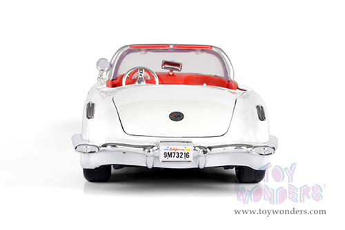 Showcasts® Collectibles - Chevy® Corvette® Convertible (1959, 1/24 scale diecast model car, White/Red interior) 77216WR MAP: $22.99