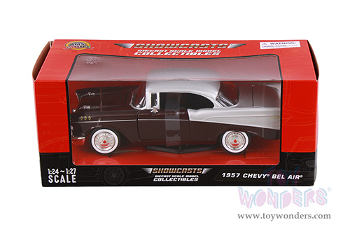 Showcasts® Collectibles - Chevy® Bel Air® Hard Top (1957, 1/24 scale diecast model car, Burgundy/Silver) 77228BG MAP: $22.99