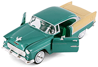 Showcasts® Collectibles - Chevy® Bel Air® Hardtop (1955, 1/24 scale diecast model car, Green/Beige) 77229GND MAP: $19.99; 