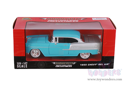 Showcasts® Collectibles - Chevy® Bel Air® Hardtop (1955, 1/24 scale diecast model car, Light Blue) 77229LBU MAP: $22.99