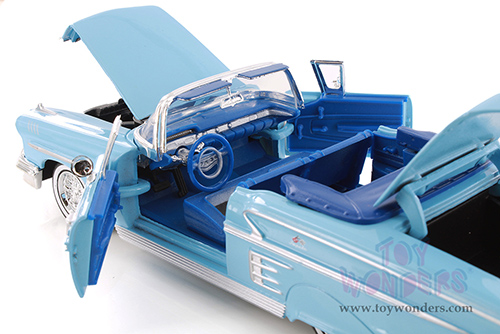 Showcasts® Collectibles - Chevrolet® Impala™ Convertible (1958, 1/24 scale diecast model car, Light Blue) 77267D MAP: $19.99