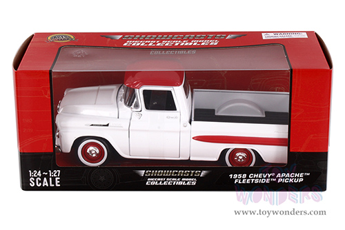Showcasts® Collectibles - Chevrolet® Apache Fleetside Pickup Truck (1958, 1/24 scale diecast model car, White/Red) 77311W MAP: $22.99