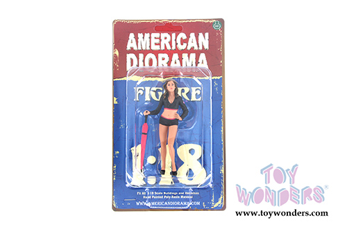 American Diorama Figurine - Team Pink Umbrella Girl II (1/18 scale, Black w/Pink) 77436