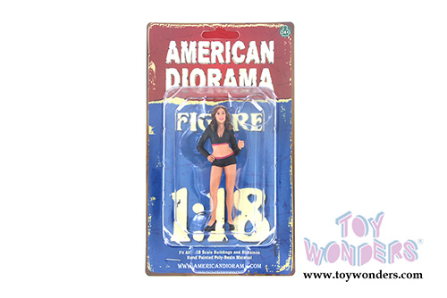 American Diorama Figurine - Team Pink Paddock Girl (1/18 scale, Black w/Pink) 77437