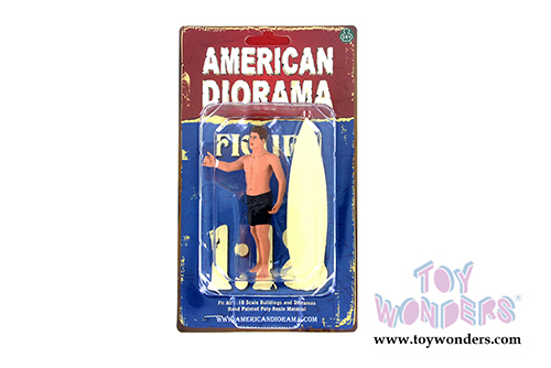American Diorama Figurine - Surfer 2017 Jay Figure w/ Surfboard (1/18 scale, Black) 77442