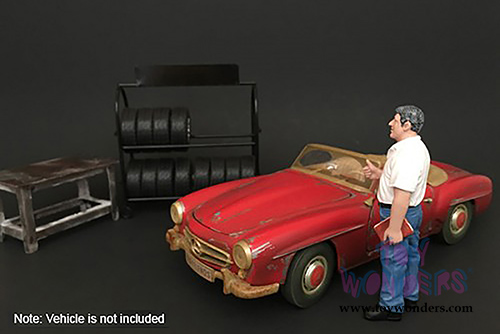 American Diorama Figurine - Mechanic Manager Tim (1/18 scale, Blue/White) 77443